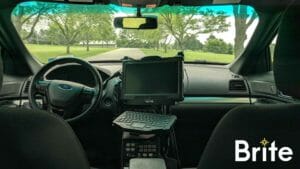 Getac A140 with a Havis Dock in a Ford Utility