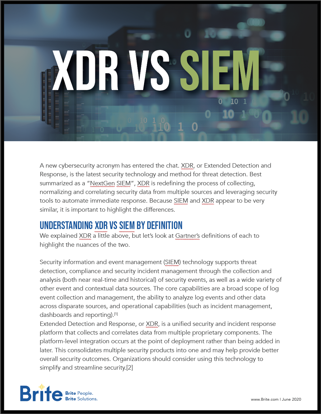 XDR vs SIEM Cover Page